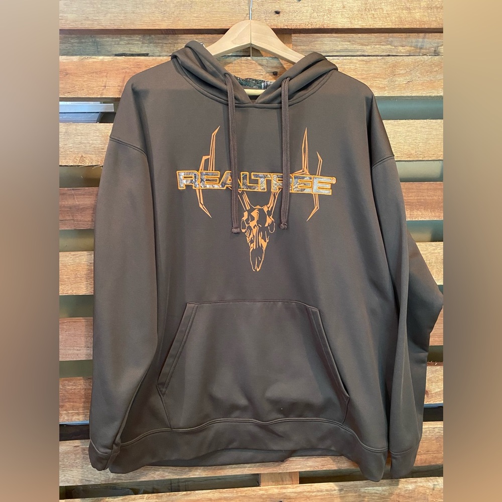 Realtree Hoodie Brown with Camouflage Detail and Hood Men’s Size XL